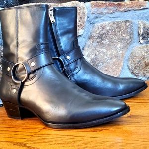 Custom leather harness boots